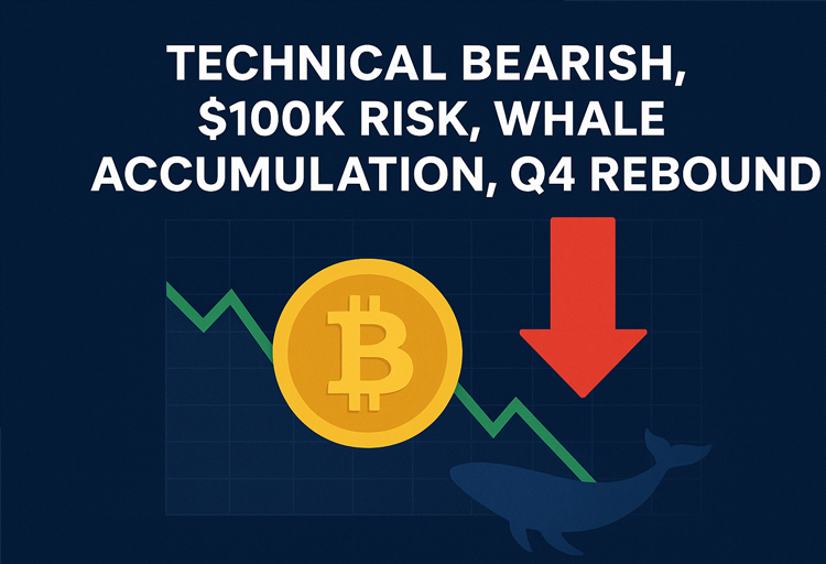 Technical bearish, $100K risk, whale accumulation, Q4 rebound